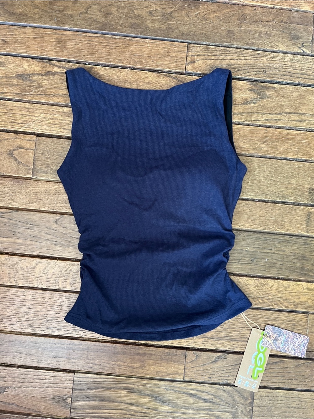 OGL Navy High Neck Low Back Sleeveless Brami Built in Bra Top Size Small NWT